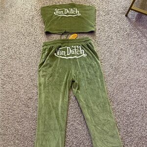 Von Dutch velour green 2 piece size 1x